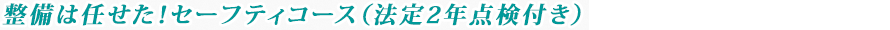 整備は任せた！セーフティコース（法定2年点検付き）
